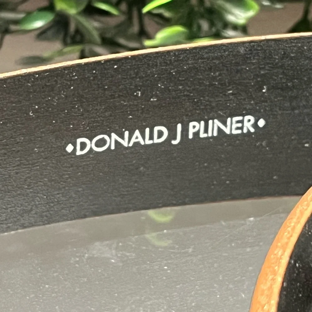 Donald J. Pliner Black and Brown Leather Belt